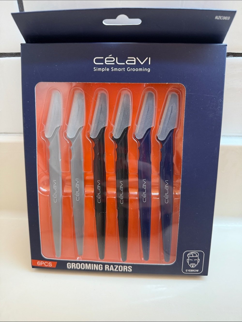 Célavi Men's Grooming Razors - 6-Pack (Gray, Black, Blue) NIB SEALED
